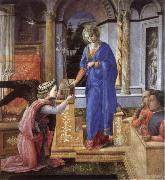 Fra Filippo Lippi The Annunciation with two kneeling donors painting